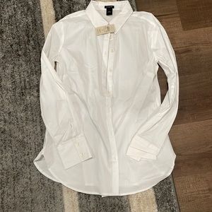 White Ann Taylor Button-Up
